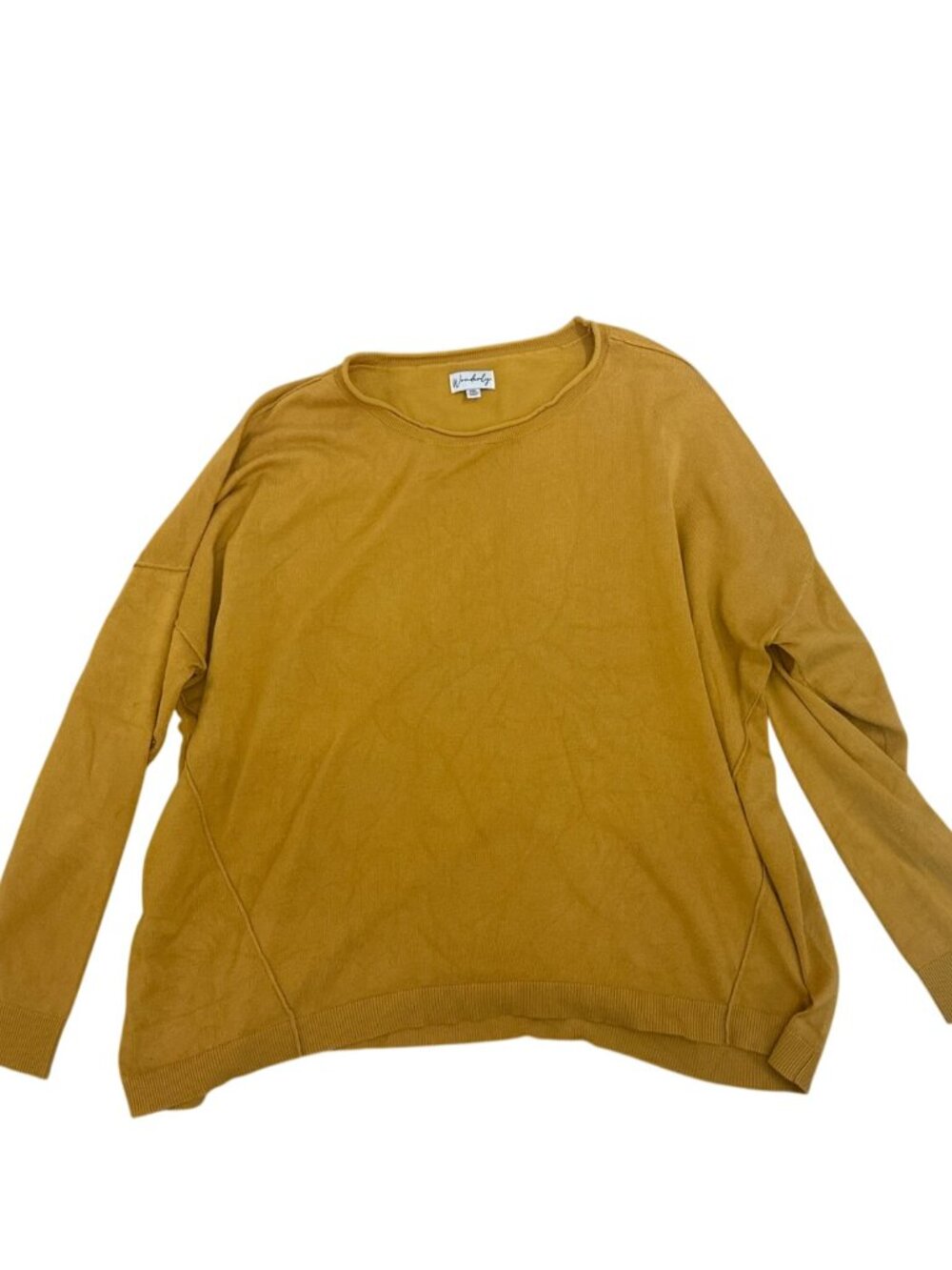 Wonderly Sweater PXL Mustard Yellow Long Sleeve Pullover Fall Cozy Oversized